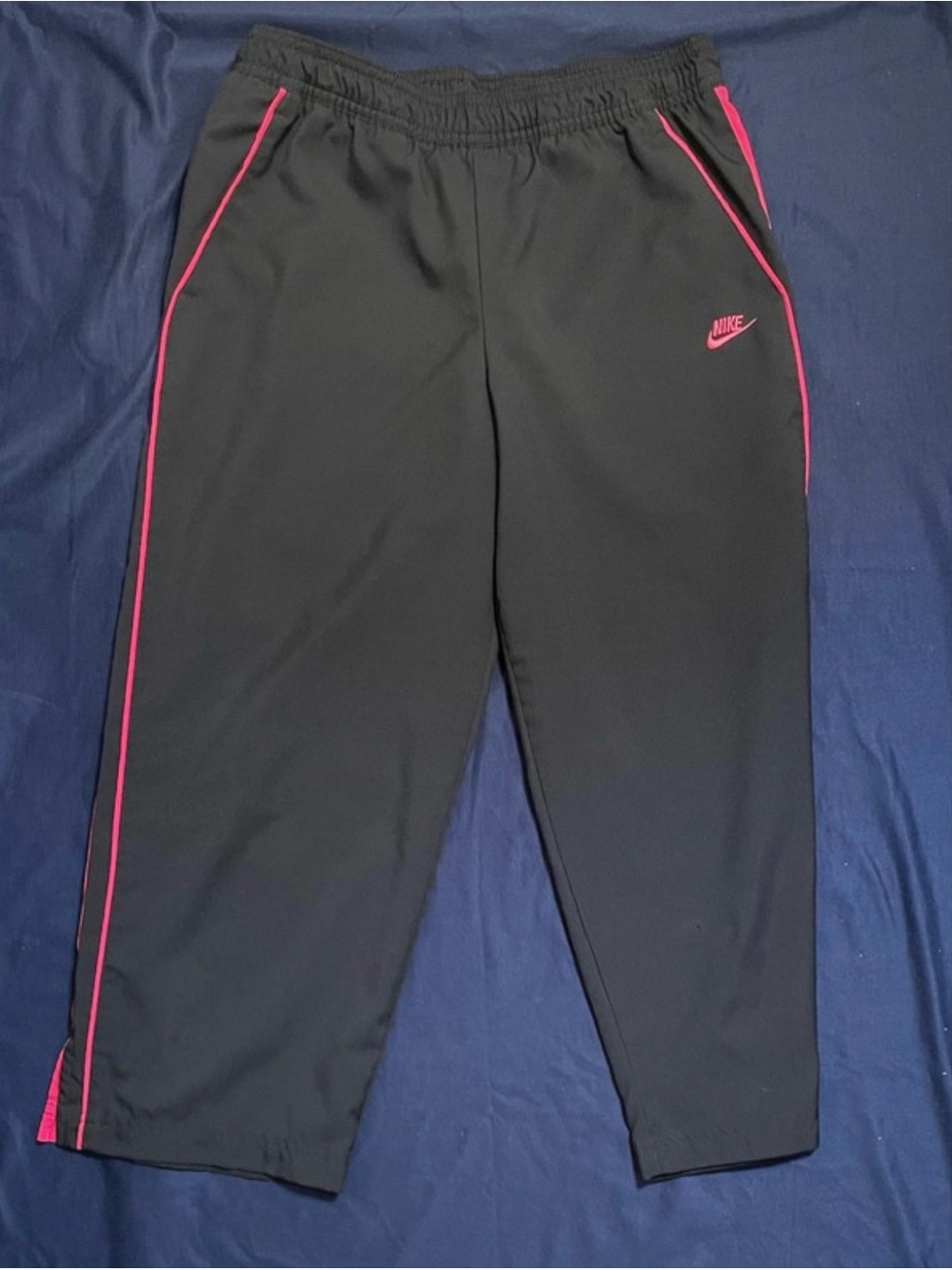 Nike Black Joggers with Pink Trim